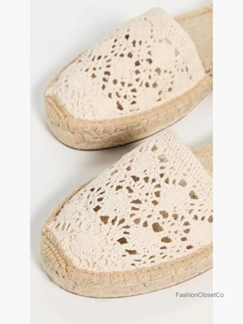 Crochet Lace Up Espadrilles Flat Sandals with Ankle Ties